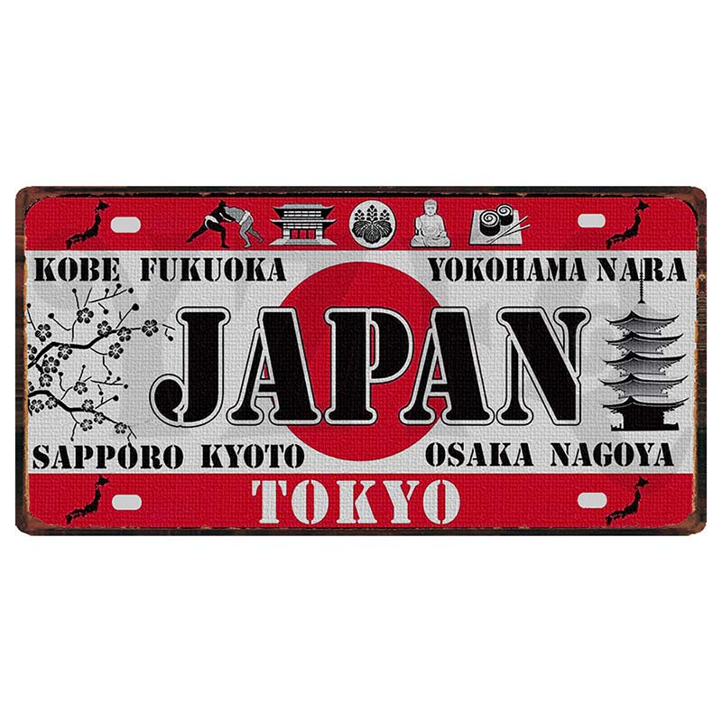 YZFQ Mexico Spain Metal Tin Sign Colombia USA Poster For Wall Restaurant Bar Home Decor 30X15CM Customizable DC-1512A