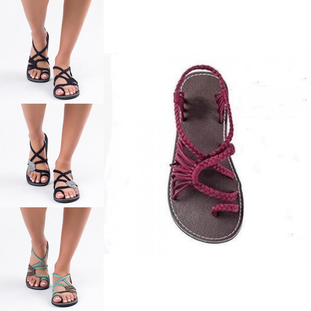 Bohemian Flat Flip Flops Sandals With Elegant Bandages For Stylish Summer Outings