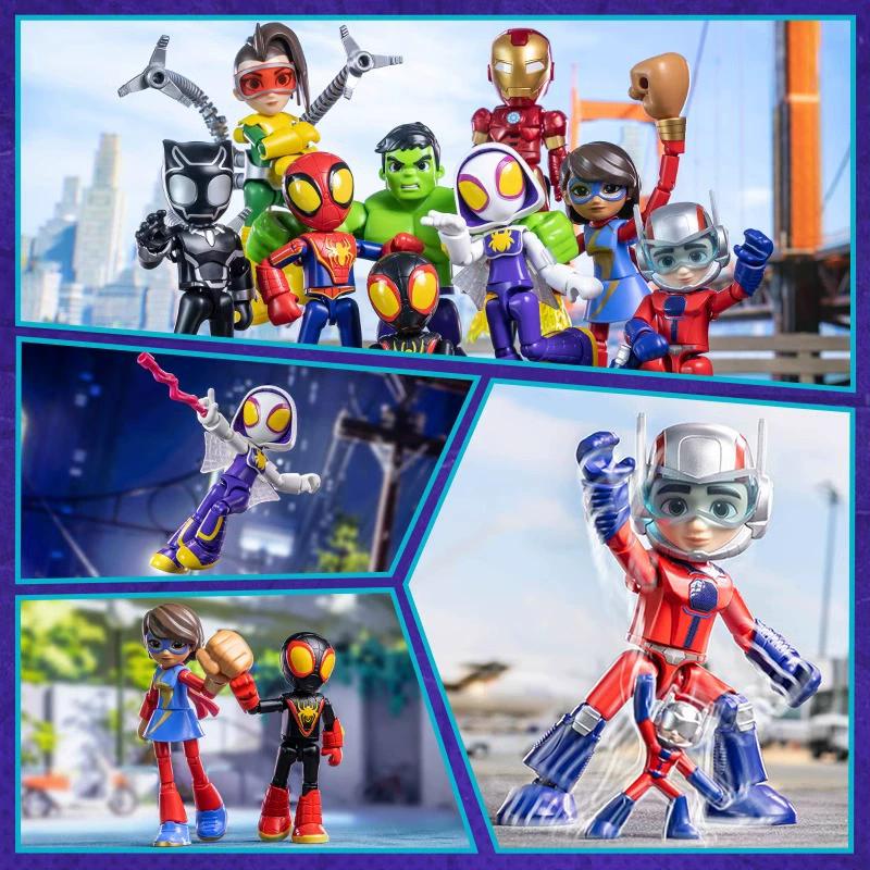 12cm Marvel Spider-Man Baustein Steckspielzeug Iron Man Peter Parker Miles Gwen Ant-Man Actionfigur