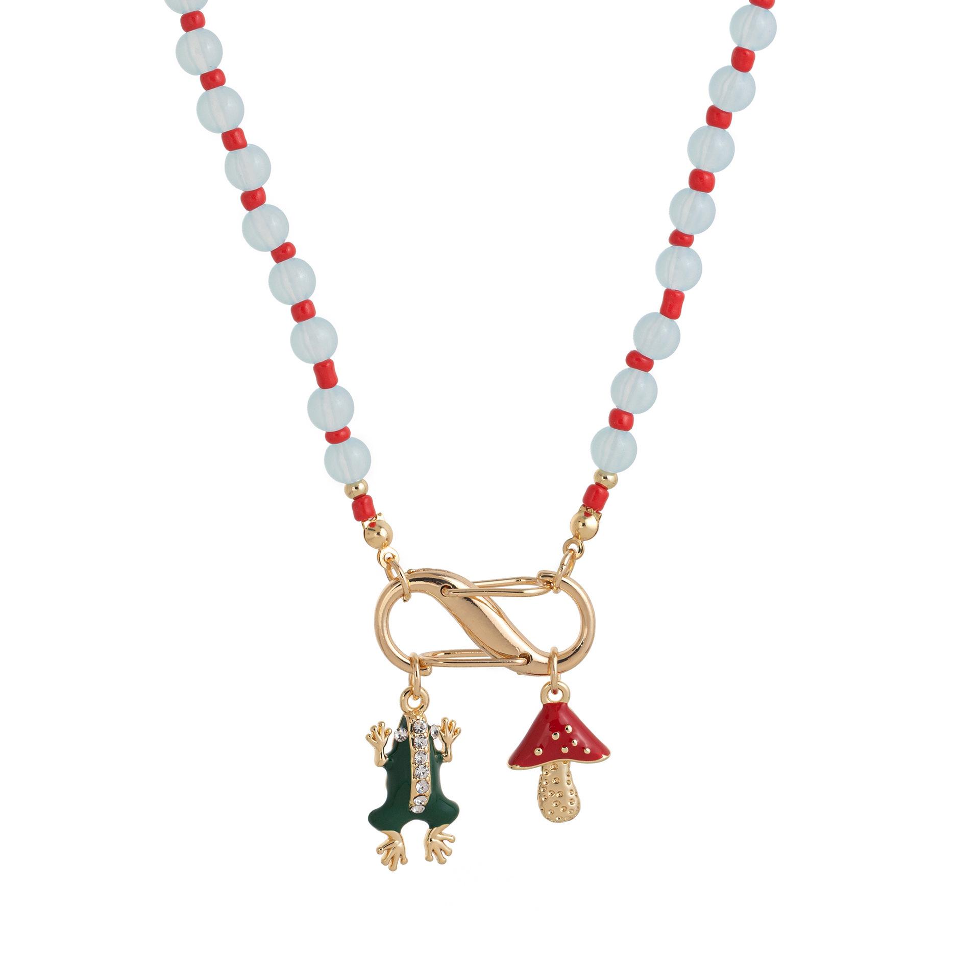 

Trend Bead String Necklace Color Set Female Niche Feeling Light Luxury Love Collarbone Chain Creativity