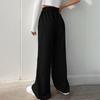 Ladies Casual Elastic V-High Waist Patches Wide Leg Pants