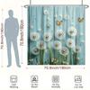 "1pc Dandelions & Butterflies Shower Curtain - Springtime Design, Polyester, Light Blue Floral, Modern Bathrooms