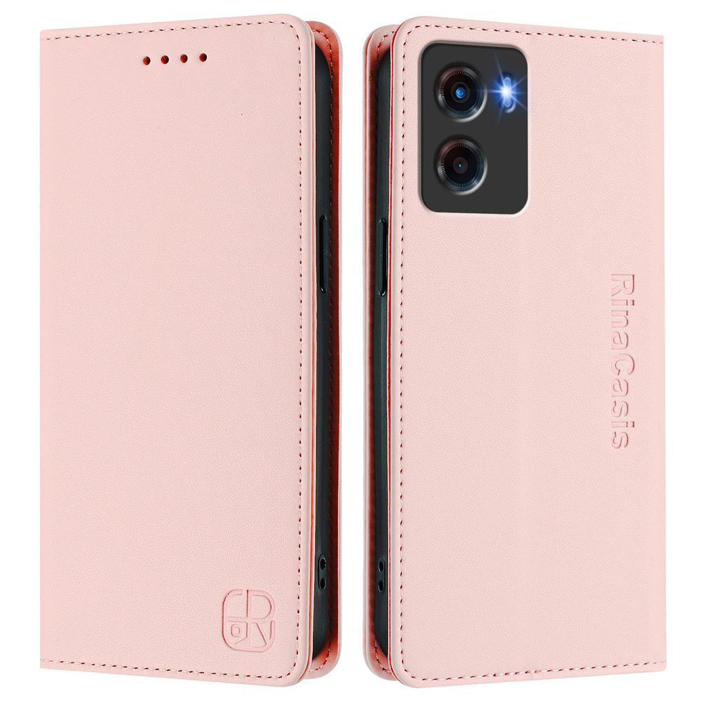 For Motorola Moto G05 4G Leather Case RINACASIS RC01 Phone Cover with RFID Blocking Wallet Stand