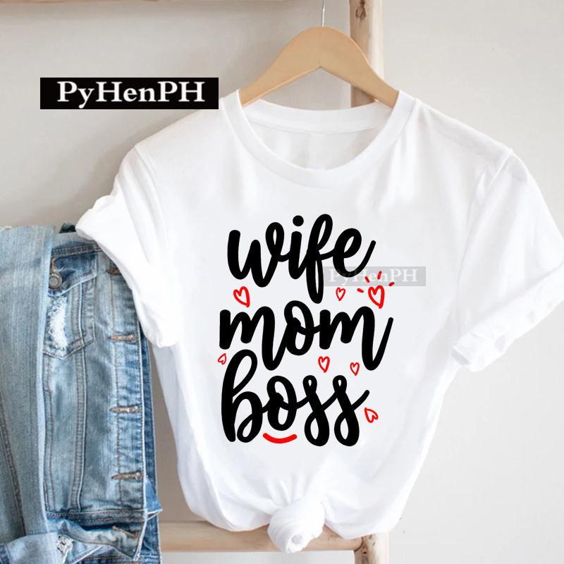 European Leopard Print Mom TShirt Korean Version ShortSleeved Base Shirt Fashion Creative Family Clothing for Women