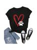 Hundeshirts Für Damen Lustige Hundemama T-Shirts Liebesherz T-Shirts Sommer Kurzarm T-Shirt Schwarz