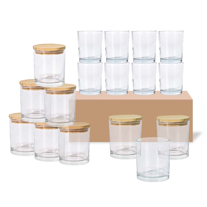 Promotional Classic 1oz 4oz 7oz 10oz 14oz Candle Jar Wall Candle Containers Empty Clear Thick Cups Holder Small Candle Jar