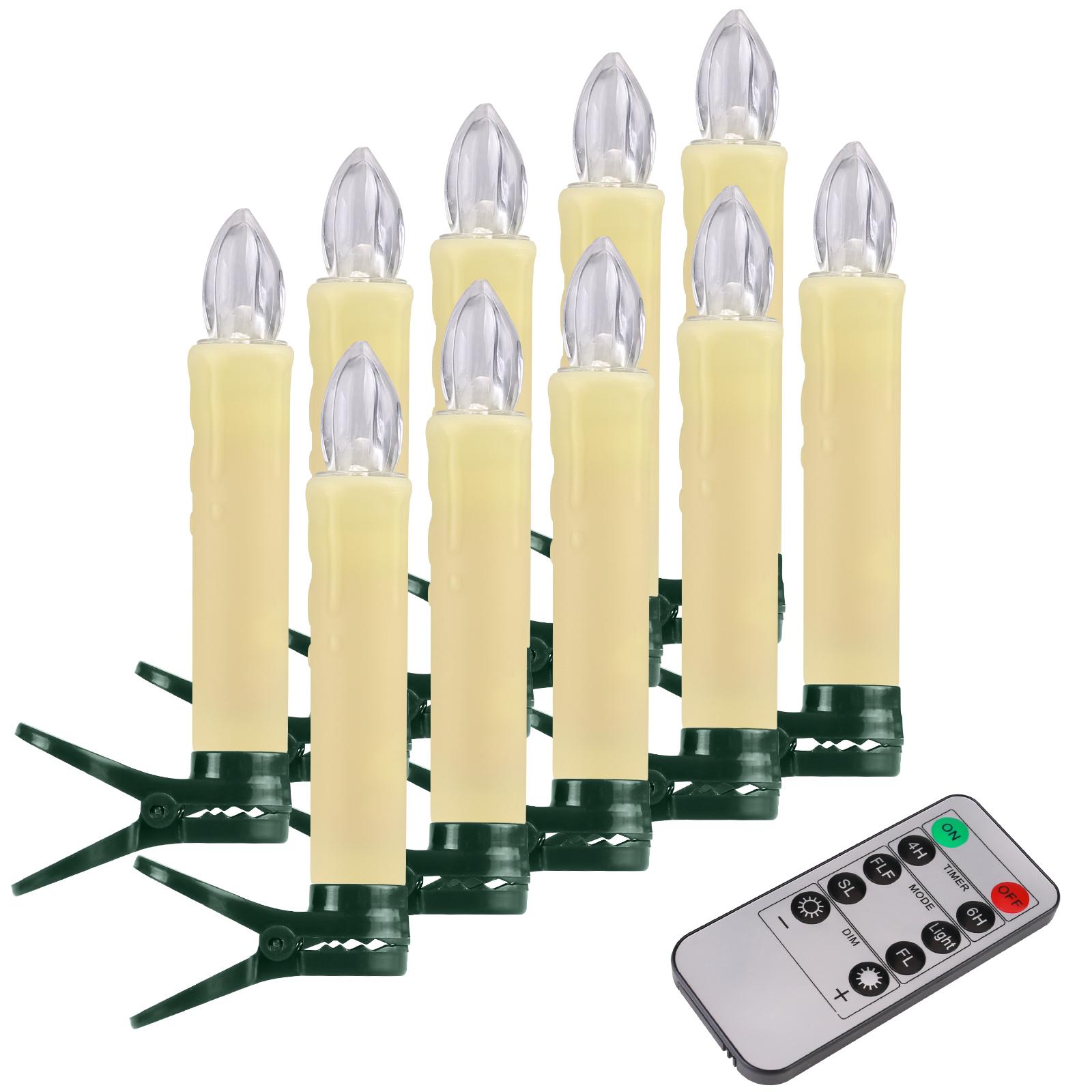 

10/12Pcs Flameless Floating Candles with Magic Wand Flickering Warm Light LED Taper Candle for Christmas Halloween Party Decor