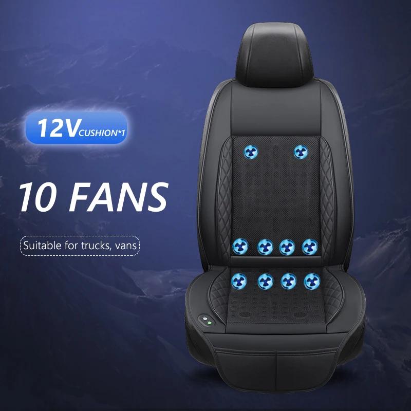 12V 24V Car Seat Cushion with Fan Cooling Seat Mat Heat Fan Dissipation Universal Fast Blowing Ventilation Cool Air Fan Seat Pad