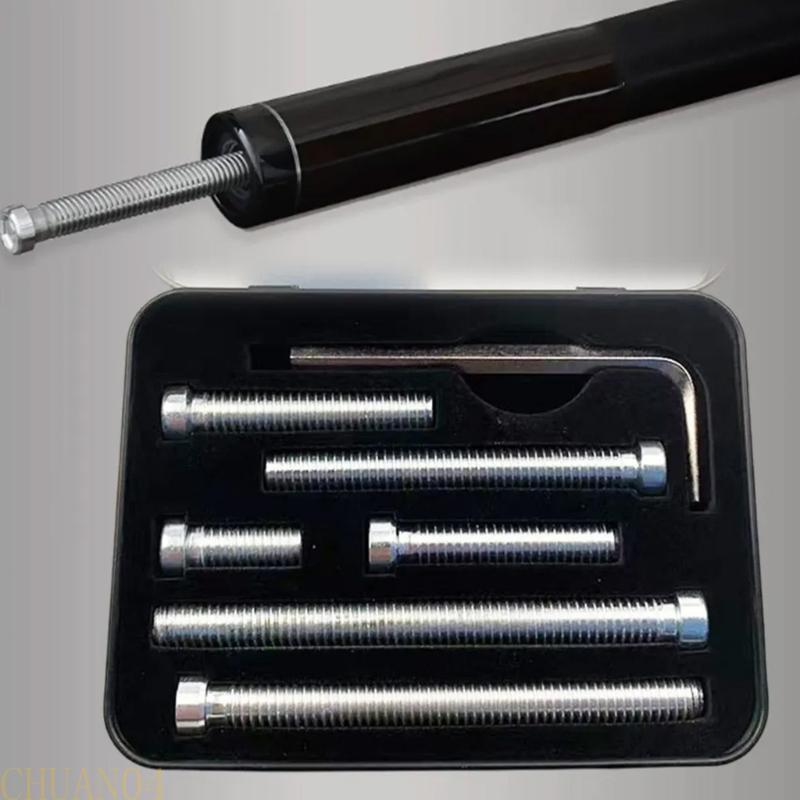 A1A2 6Pcs Billiards Cue Weight Bolt Pool Cue Weight Bolts Screw with Wrench Billiards Club Counterweight Screw Easy To Use