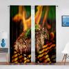 Delicious Steak Beef Food Tulle Curtains for Living Room Bedroom Decoration Modern Chiffon Sheer Voile Kitchen Window Curtain