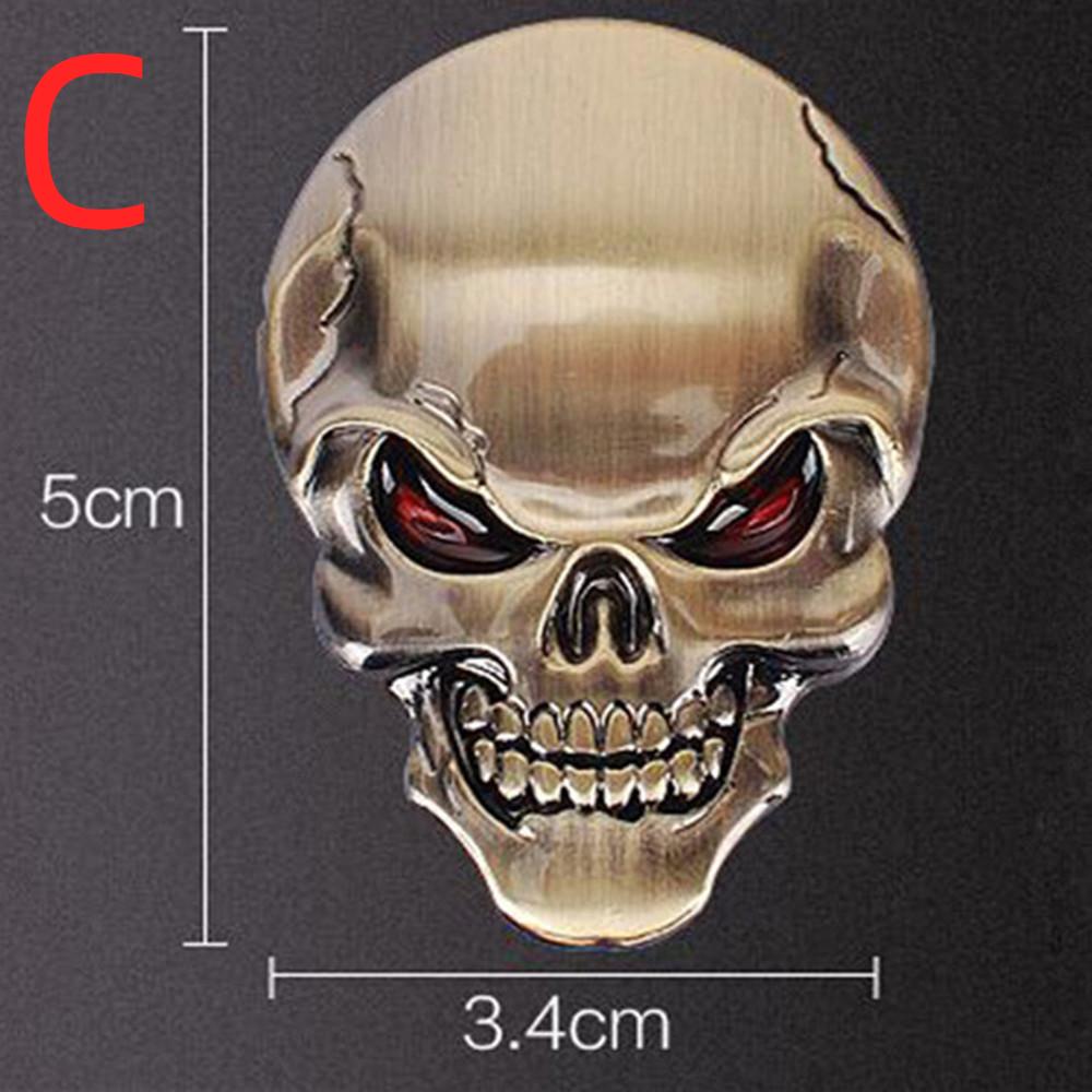 1Pcs Fashion 3D Skull Zinc Alloy Metal Car Sticker for Car  Logo Skull Emblem Badge Car Styling Stickers