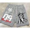 Street Hip Hop Free Muse Printed Shorts American Casual Loose Sports Pants Men's and Women's Same Trend