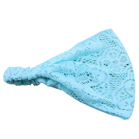 Flickors Mode Stretchig Bred Spets Pannband Turban Huvudduk Bandanas Hårband