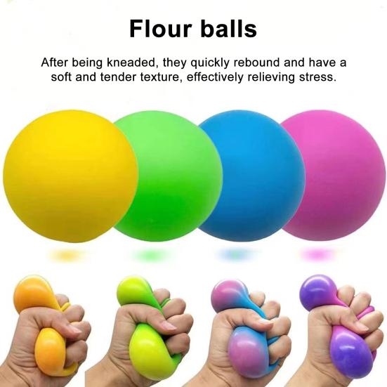 TPR Dough Ball Squeeze Toy Soft Fast-Rising Fidget for Stress Relief Cute Portable Decompression Gadget for Kids Adults Novelty Gift for Anxiety