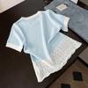Women's Hollow Knit Ice Silk Short Sleeve T-Shirt