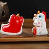 Kawaii Beckoning Cat Desktop Ornament Good Fortune Wealth Lucky Cat Sculpture Decoration Figurine New Year Cat Statue