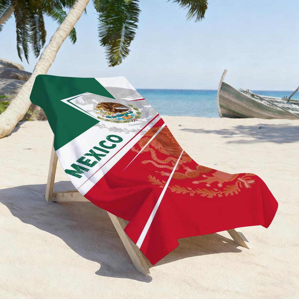 Flag Of Mexico Towel Soft Pool Gift For Travel Gym Shower Camping Quick Dry Sports Large Beach Towels
