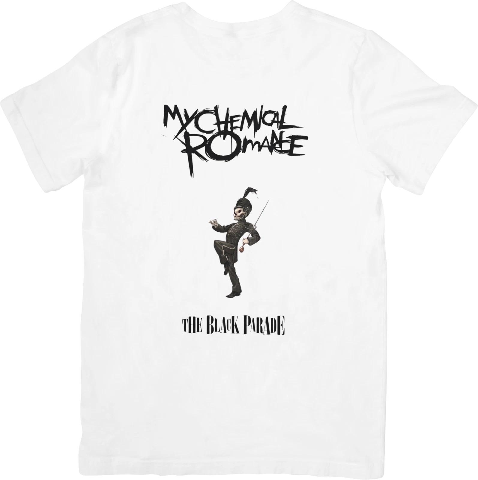 Музыка My Chemical Romance Подходящая для мужчин и женщин Качественная хлопковая футболка Белая. L