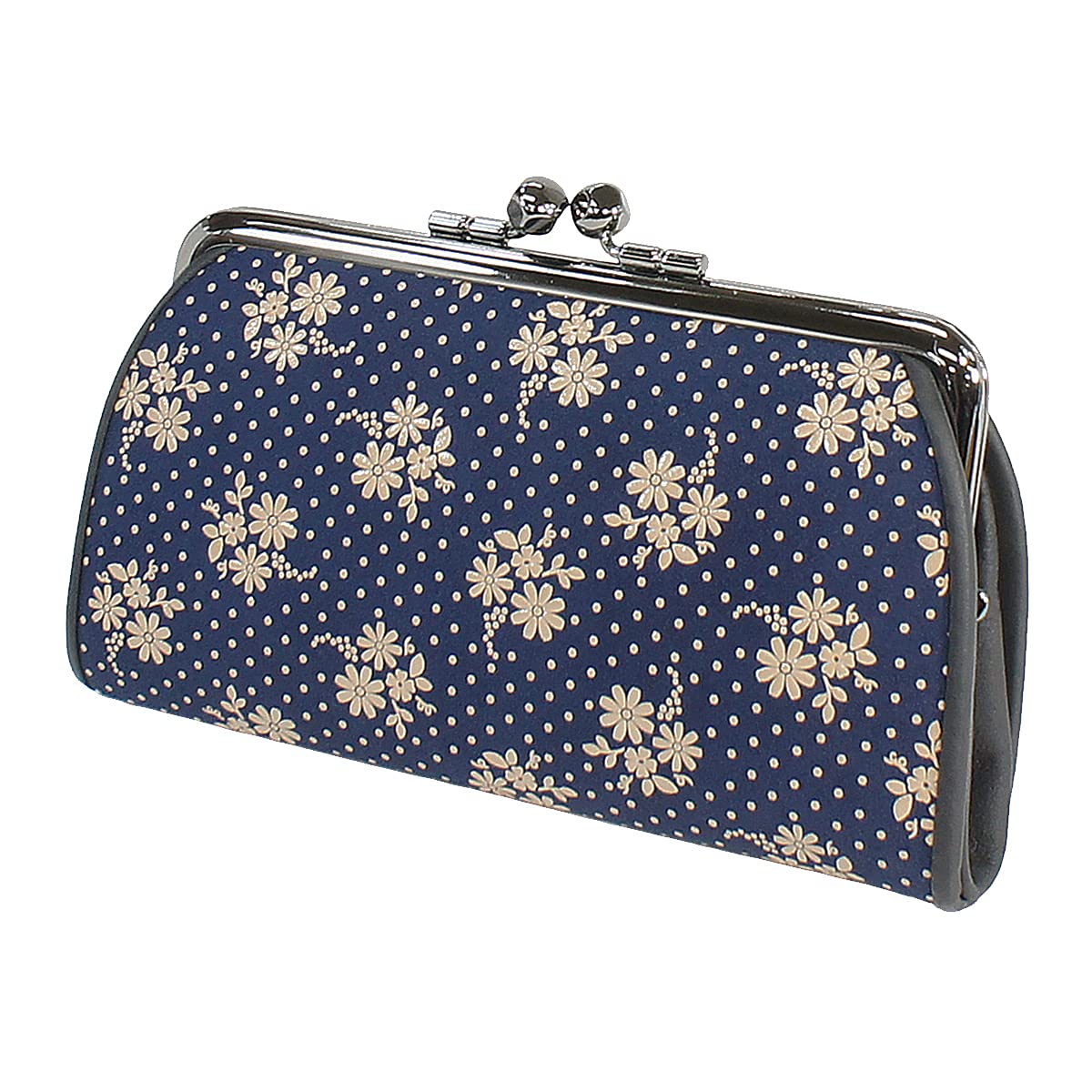 

Indenya Inden Coin Purse, 340, Parent and Child, Deerskin, Navy Blue with White Lacquer, Cosmos Pattern, 1501-14-175