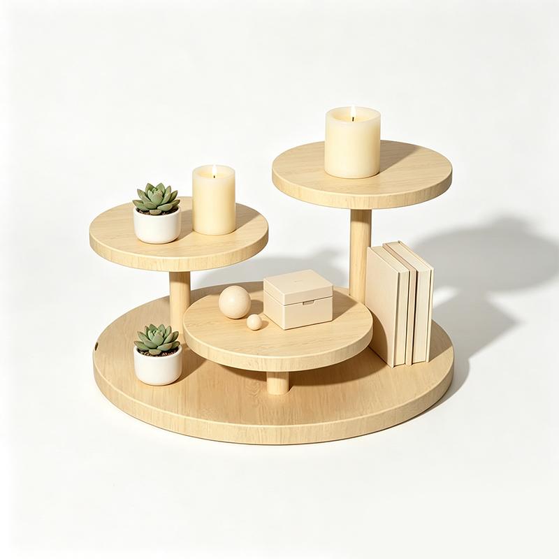 Wooden Display Rack Stand - Multilayer Collector Figurine Holder Jewelry Cosmetic Cupcake Storage Rack