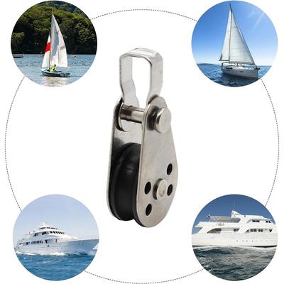 Stainless Steel Nylon Marine Pulley,Pulley Block Rope Rope Runner Kayak Pulley Single Pulley Bearing Block Rope Runner,Suitable for 0.08"to 0.32"Ropes