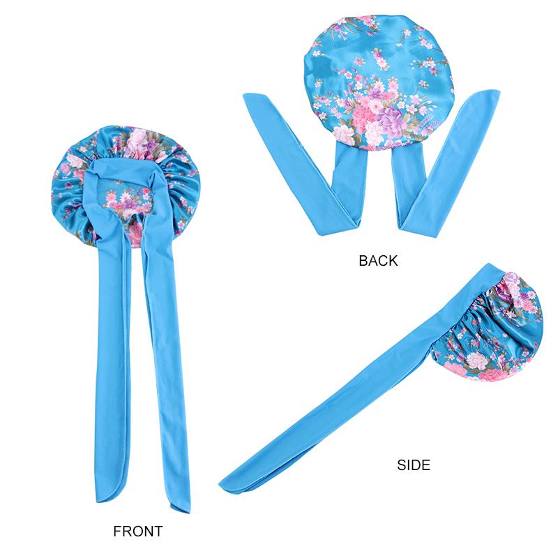 Neue Satinhaube zum Schlafen Lockenabdeckung Schlafmütze Seidige Nachtmützen für Damen Große Seidige Schlafhaube mit Bindeband