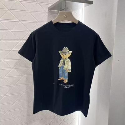 Summer Casual New Fashion Bear Versatile Printed Pattern T-shirt Commuter Round Neck Short Sleeve