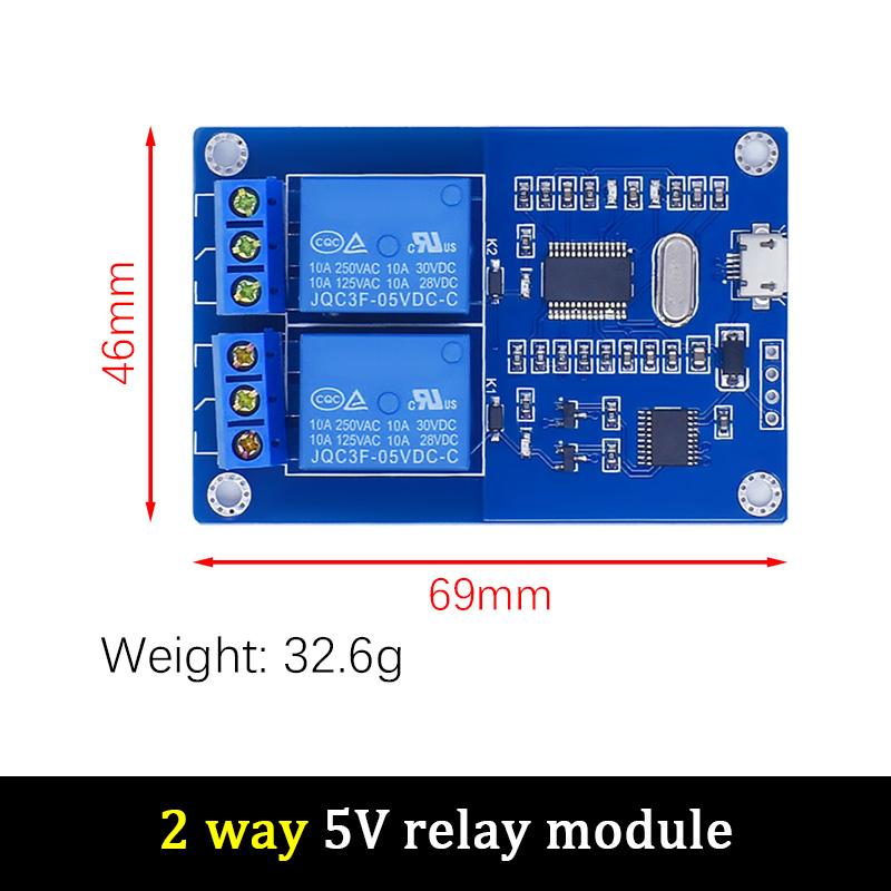 

LIZAO 2/4/8 Channel USB Relay Module DC5V Micro USB Interface Relay Output Board with Working Indicator Light