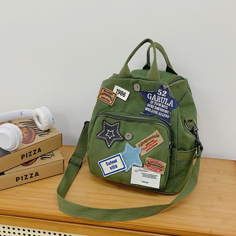 

Ретро повседневная холщовая сумка женская новая на плечо сумка-мессенджер многофункциональный рюкзак рюкзак зелёный