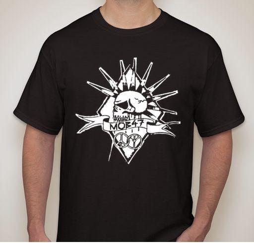 MOB 47 mohawk skull Punk rock hardcore thrash band T shirt tee S