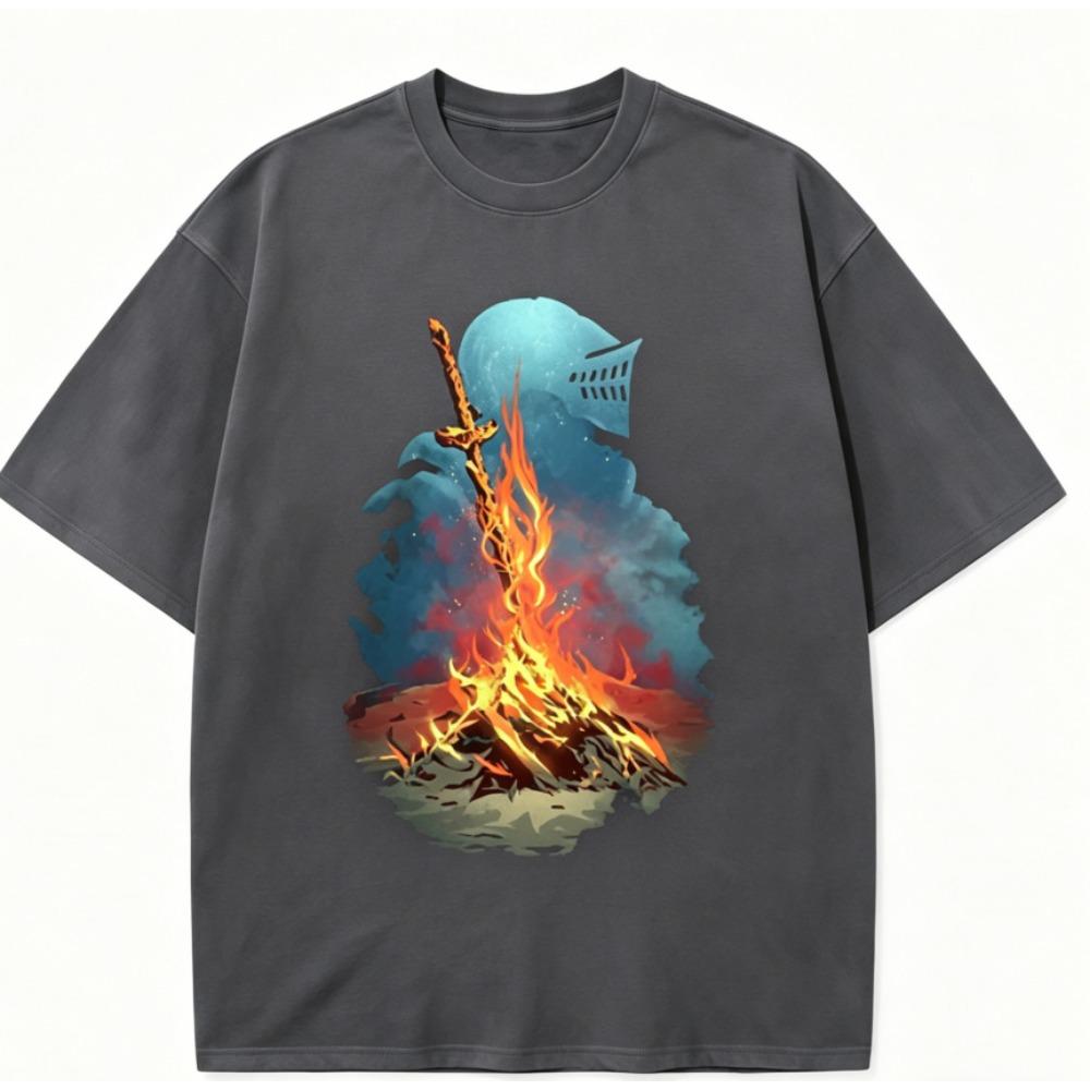 Dark Souls Anime Lover Washed T-shirt Year round clothing high quality personality Clothes Plus Size Unisex New Model Couples tee