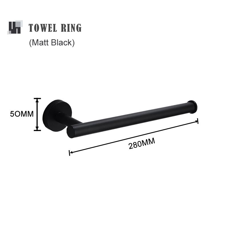 Matte Black Towel Bar Wall Mount Bathroom Accessories Set Toilet Paper Holder Hand Towel Coat Robe Hook Hanger Stainless Steel