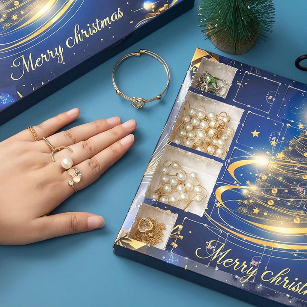 Christmas Advent Calendar 2025 Jewelry Christmas Advent Calendar Necklace Bracelets Christmas Charm Christmas Gift for Girls