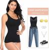 Camisola moldeadora para mujer con sujetador incorporado y control de abdomen de alta compresión, tirantes finos, camisetas sin mangas, moldeador corporal adelgazante, ropa interior para pérdida de peso