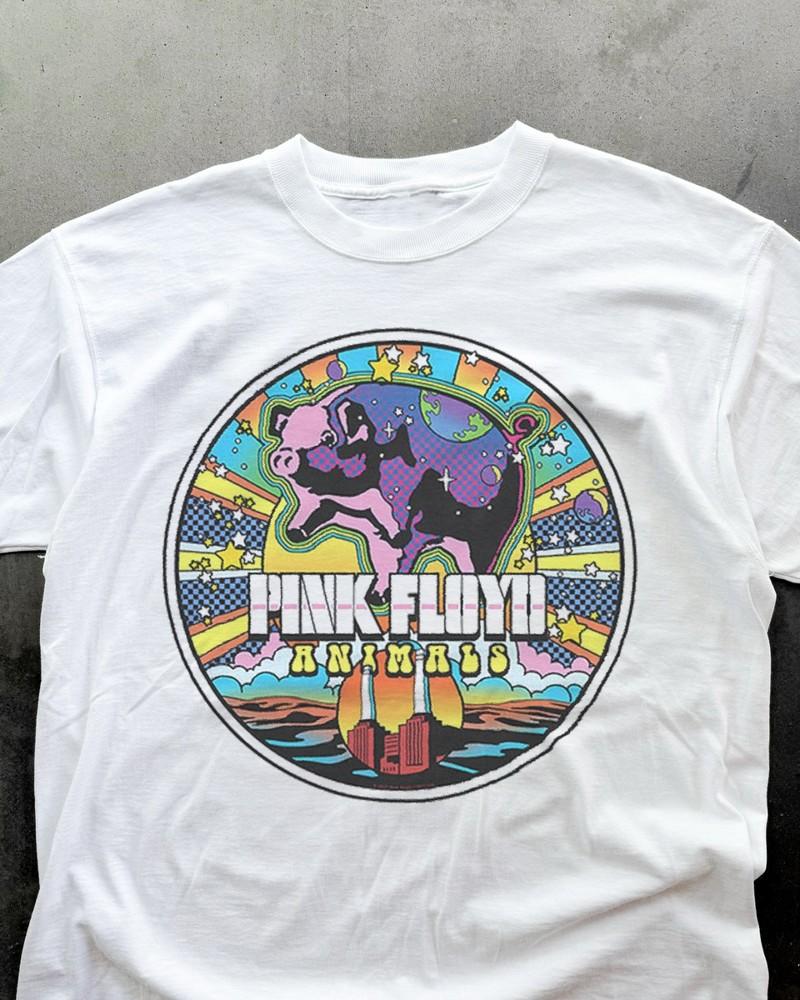 

Rare Pink FLoyd Animals T-shirt, Unisex White Cotton T-shirt, Size S-5XL Unisex T-Shirt XXL