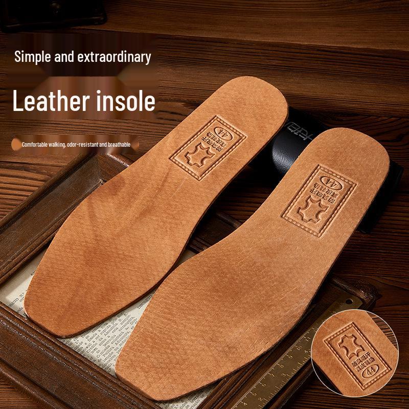 Breathable, Odor-Free Summer Leather Insoles for Men & Women - Sweat-Absorbing Sports Shoe Inserts In Cowhide & Pigskin.