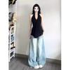 Black V-neck neck sling vest women's summer backless design sense niche pure desire hot girl sexy sleeveless top