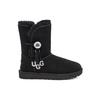UGG Bailey Button UGG Charm Metallic Alphabet Version Fleece Lined Black Women's 1114970-BLK