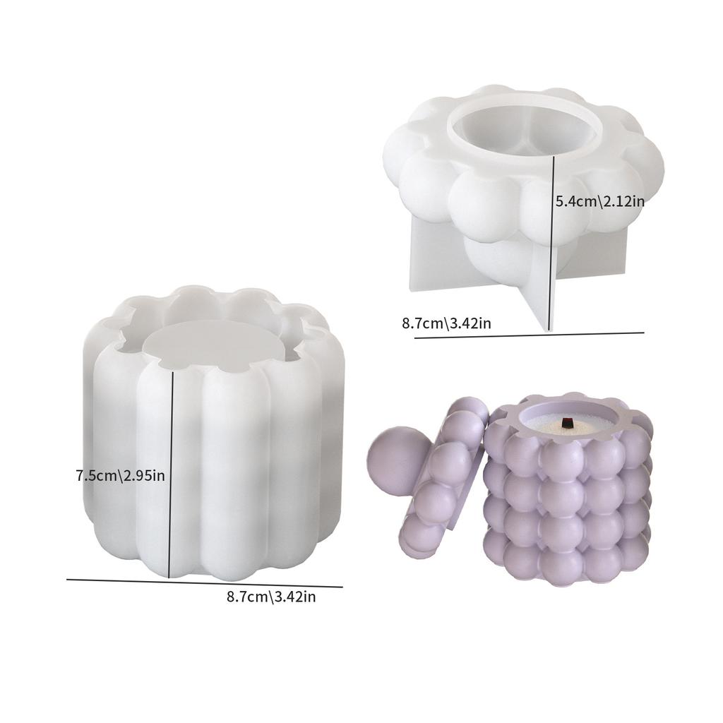 Silicone Decorative Tins Mould Round Shape Storage Box Molds Silicone Texture for Crafting Distinctive Pen Holder