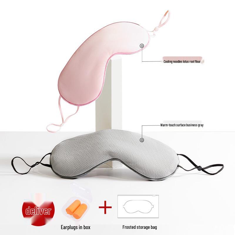 Hedvábná oční maska pro muže a ženy - Blokující světlo, Duální teplé/chladivé použití, Úleva od únavy, Design s uchycením za uši
