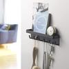 Storage Rack with Hooks Tray Self-Adhesive Key Holder Wall-Mounted Door Organizer Umbrella Clothes Home Bathroom Decoration
