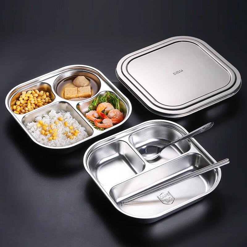 Stainless Steel Partitioned Lunch Plate