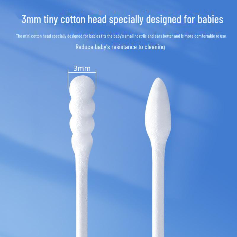 Xiaohanzi Family Pack Cotton Swabs: 450 Double-Headed, for Baby, Ear, and Cosmetic Use