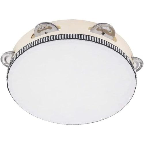 Tambourine Percussion Instrument Hand Beat Wooden Tambourine Bell 8 Inch Handy Professional