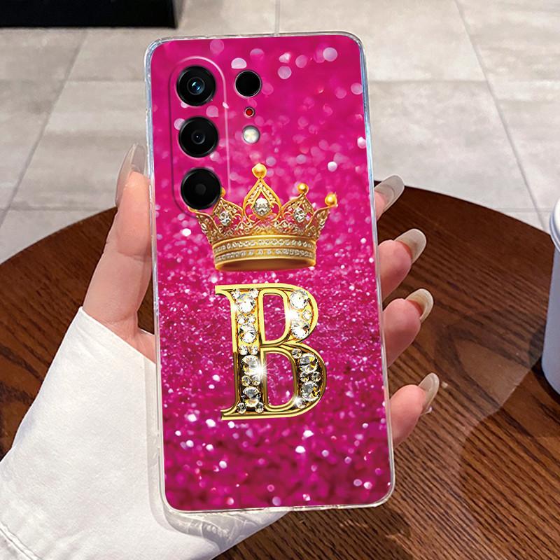 

Phone Case For Tecno Camon 50 4G Bumper Transparent TPU Shockproof Soft Casing Fashion Letter Crown Pattern Couple Shell Tecno Camon 50 4G