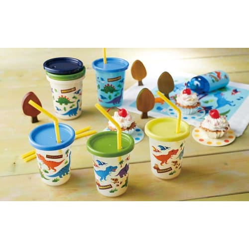 Skater 3 Tumblers with Straw Dinosaur Made in Japan 320ml SIH3ST