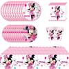 51pcs Minnie Party Tableware Includes Cup Plate Tablecloth Napkin for10 Guests