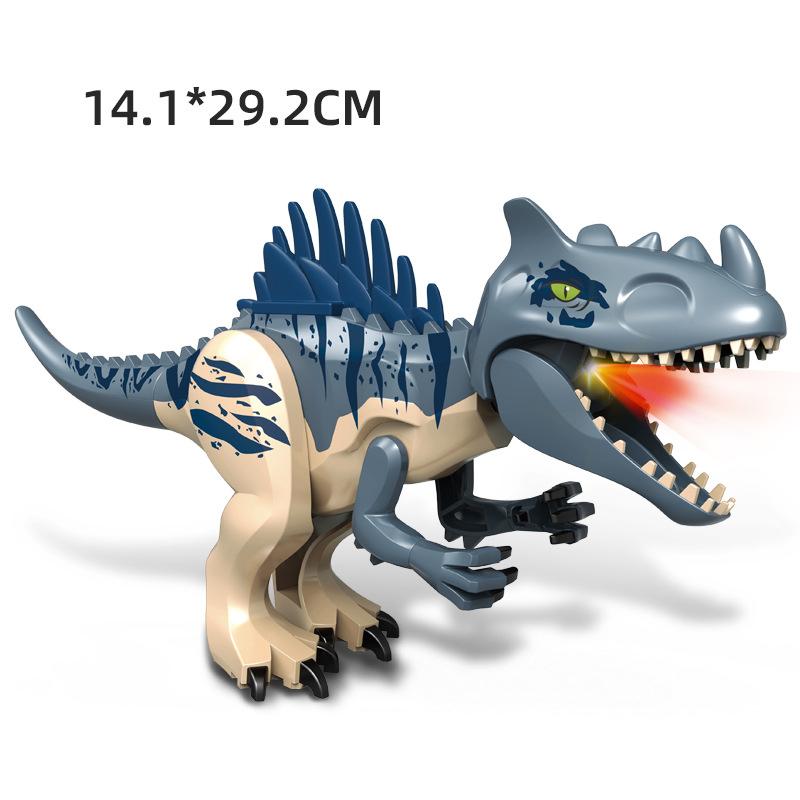 With Sound Assembled Building Blocks Dinosaur World T-Rex Velociraptor Triceratops Jurassic Animal Model Bricks Figure Toys Gift
