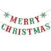 Merry Christmas Glitter Paper Banner - Hanging Letter Ornaments for Party Decor