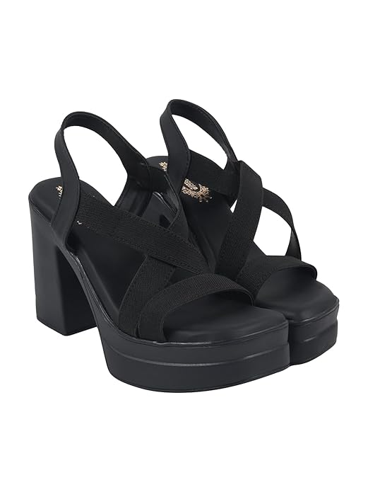 Shoetopia Sandals Stylish Comfortable Slip-On Slides Soft Cushion Block Heel|| Footbed, Anti-Slip Sole  Perfect for Daily Casual Footwear